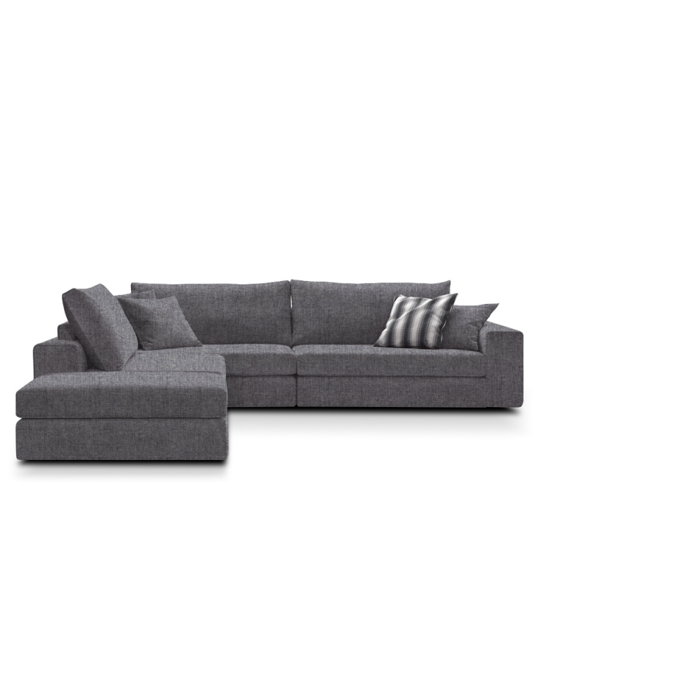 Γωνιακός καναπές Mission Plus-Προσαρμόσιμη-265φ 210β εκ.-Γκρι