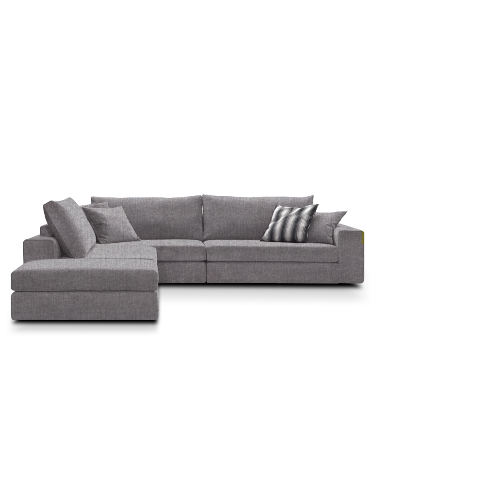 Γωνιακός καναπές Mission Plus-Προσαρμόσιμη-265φ 210β εκ.-Γκρι Anoixto