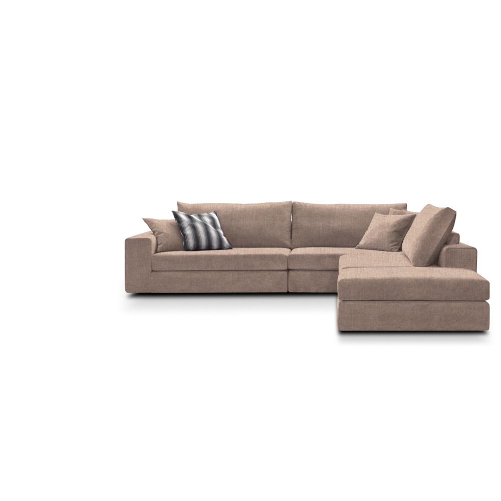 Γωνιακός καναπές Mission Plus-Προσαρμόσιμη-285φ 230β εκ.-Μπεζ