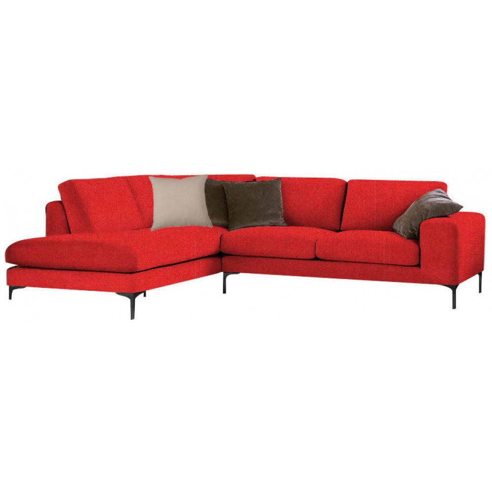 Γωνιακός καναπές Senso-Δεξιά-250φ 180β εκ.-Κόκκινο