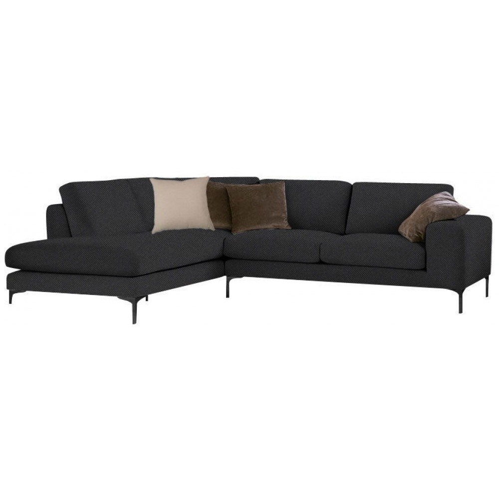 Γωνιακός καναπές Senso-Δεξιά-250φ 180β εκ.-Μαύρο