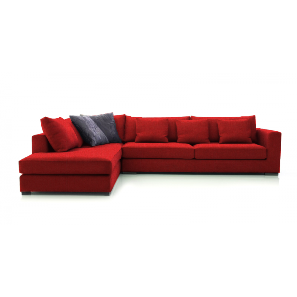 Γωνιακός καναπές Air-Δεξιά-290φ 230β-Κόκκινο