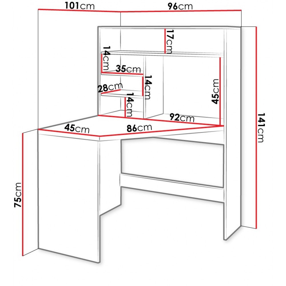 Γραφείο με βιβλιοθήκη Zayden-Leuko