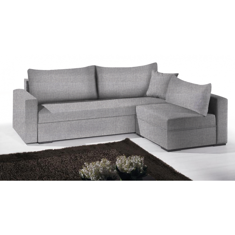 Γωνιακός καναπές Kleio-195φ 140β-Γκρι Anoixto