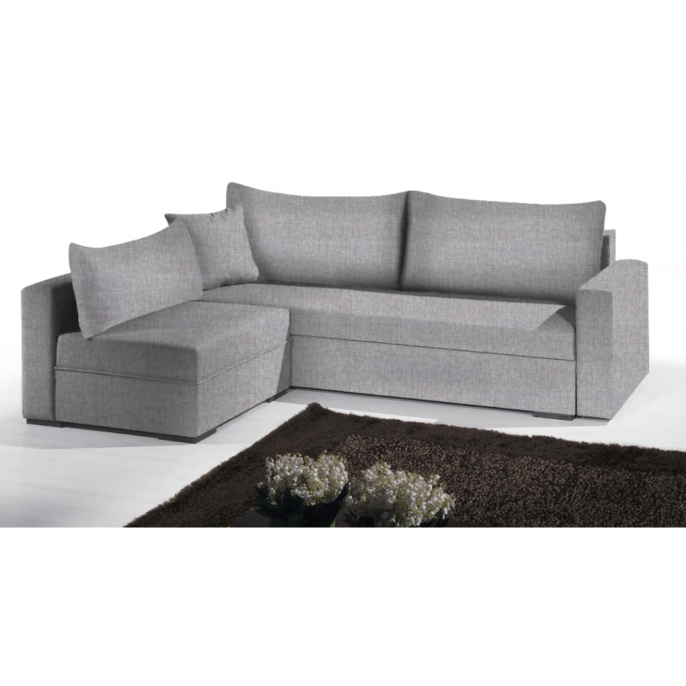 Γωνιακός καναπές Kleio-215φ 160β-Γκρι Anoixto