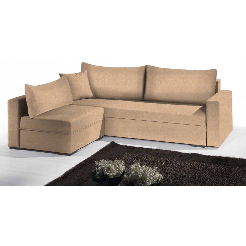 Γωνιακός καναπές Kleio-195φ 140β-Sand