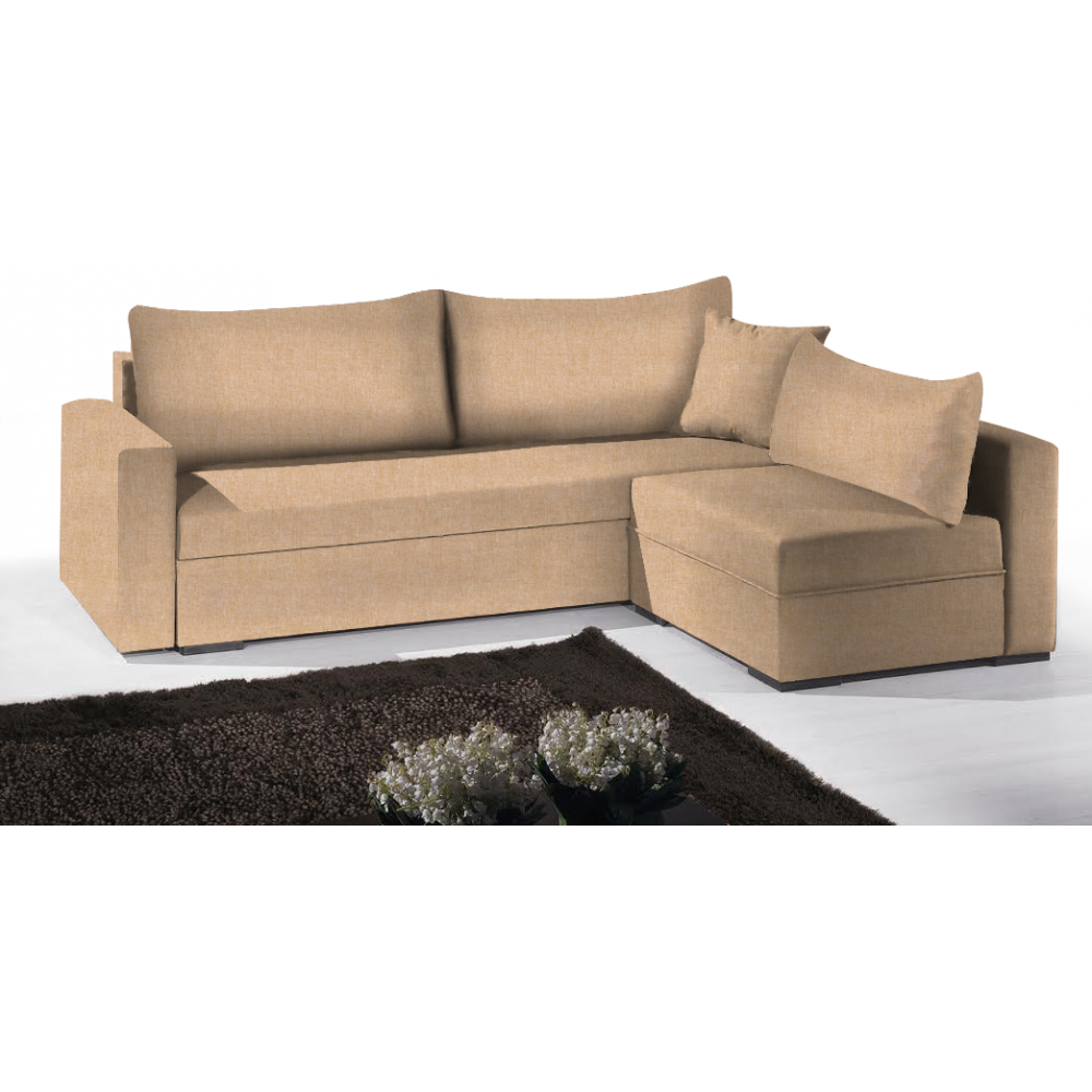 Γωνιακός καναπές Kleio-195φ 140β-Sand