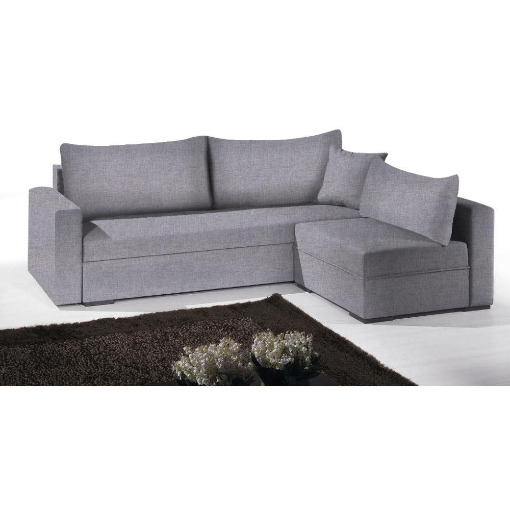 Γωνιακός καναπές Kleio-195φ 140β-Γκρι