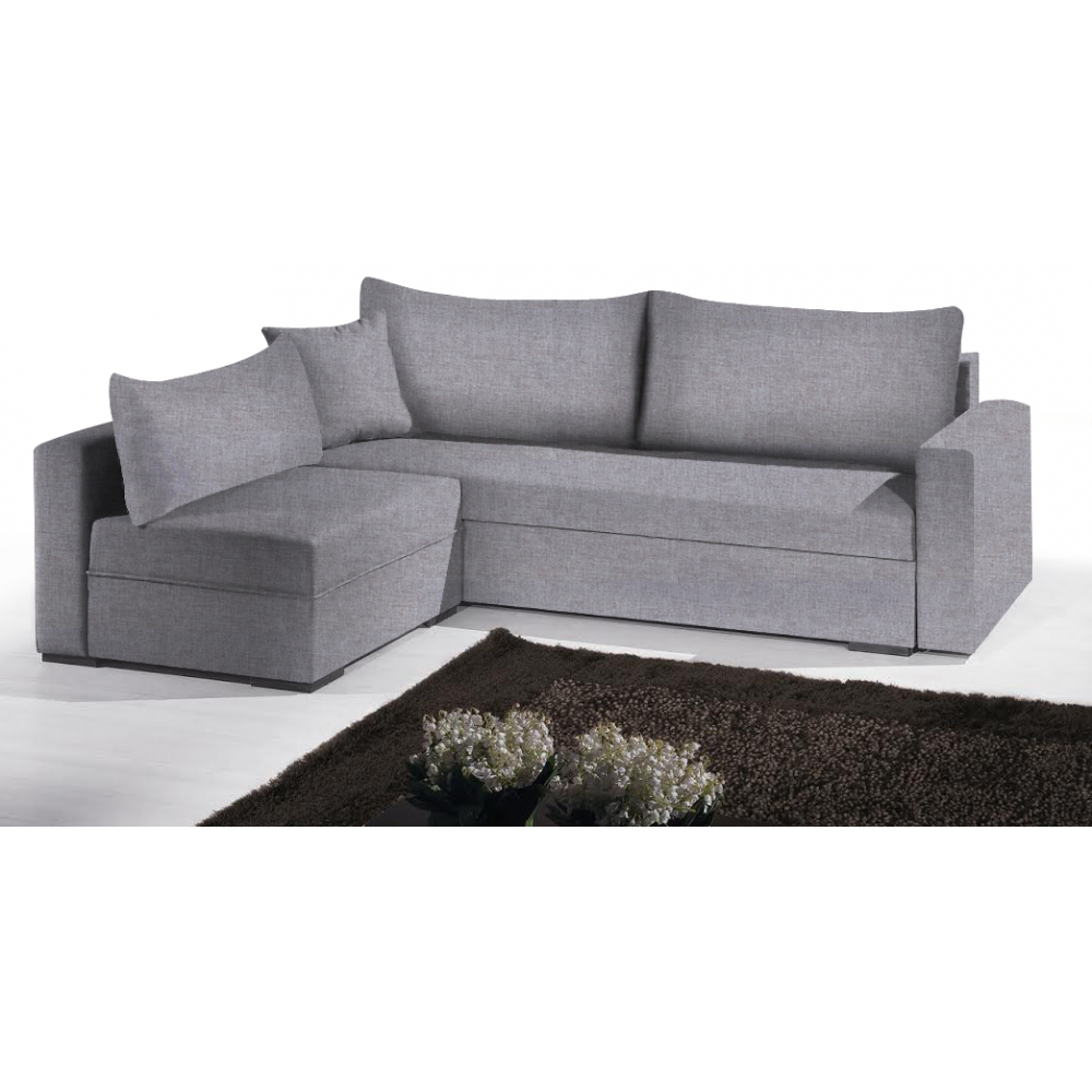 Γωνιακός καναπές Kleio-195φ 140β-Γκρι