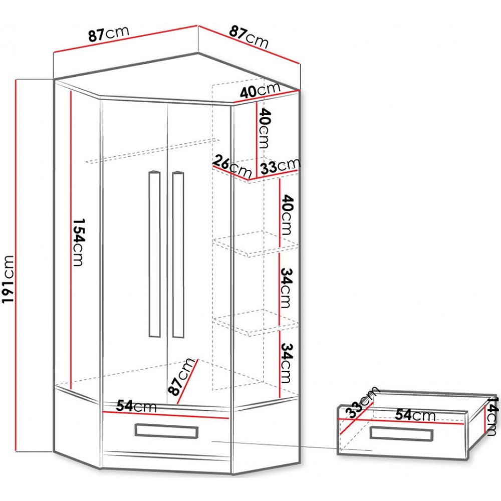 Ντουλάπα Guiliver γωνιακή