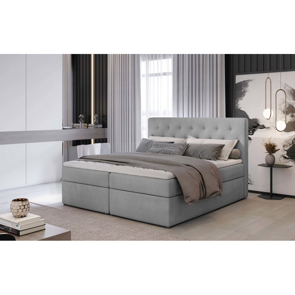 Επενδυμένο κρεβάτι Delande-180 x 200-Gkri 180x215x53