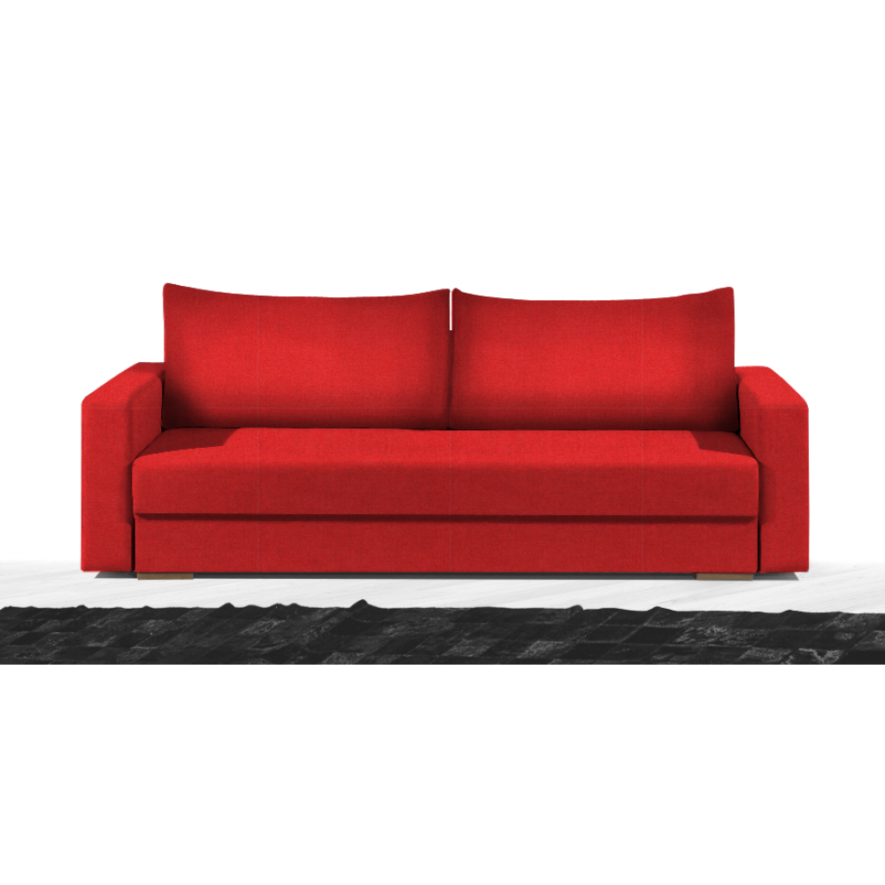 Καναπές Kleio Τριθέσιος-195φ 80β εκ.-Κόκκινο