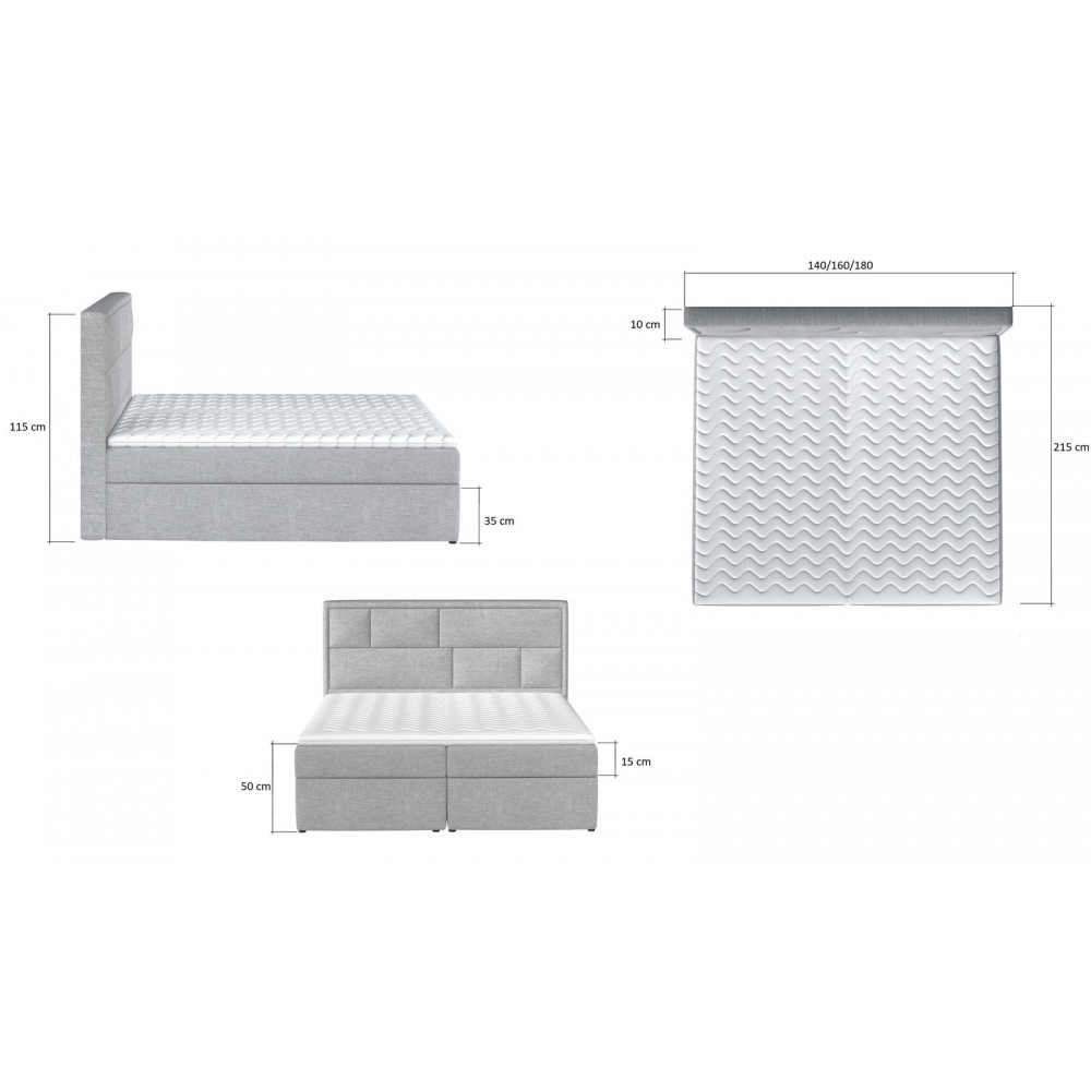 Επενδυμένο κρεβάτι Dorma-180 x 200-Prasino