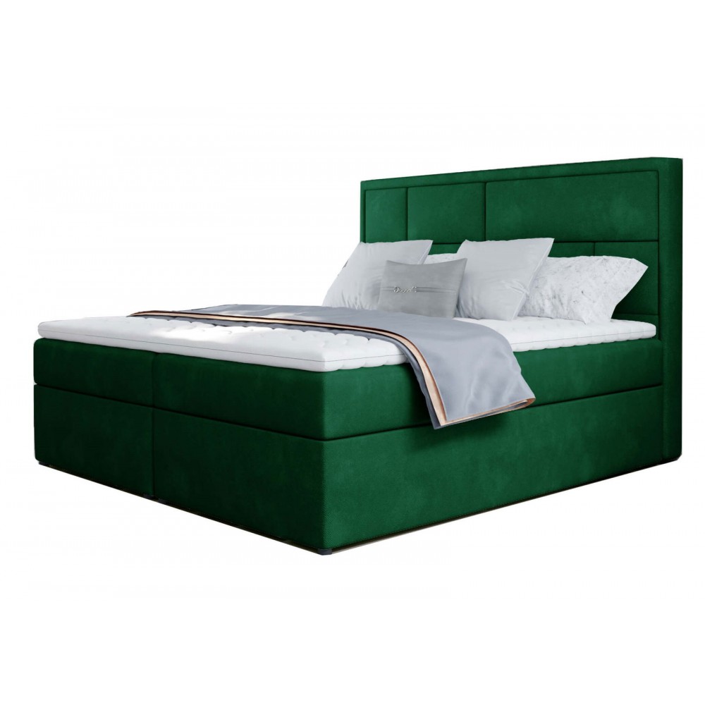 Επενδυμένο κρεβάτι Dorma-140 x 200-Prasino