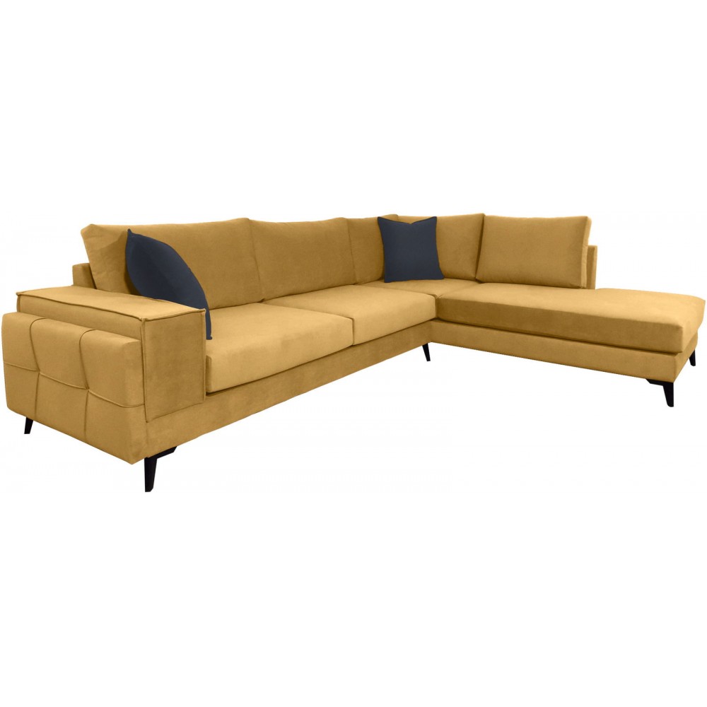 Γωνιακός καναπές Siena-Moustardi-Αριστερή