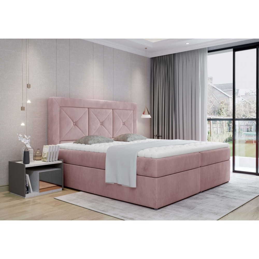 Επενδυμένο κρεβάτι Irma-160 x 200-Roz