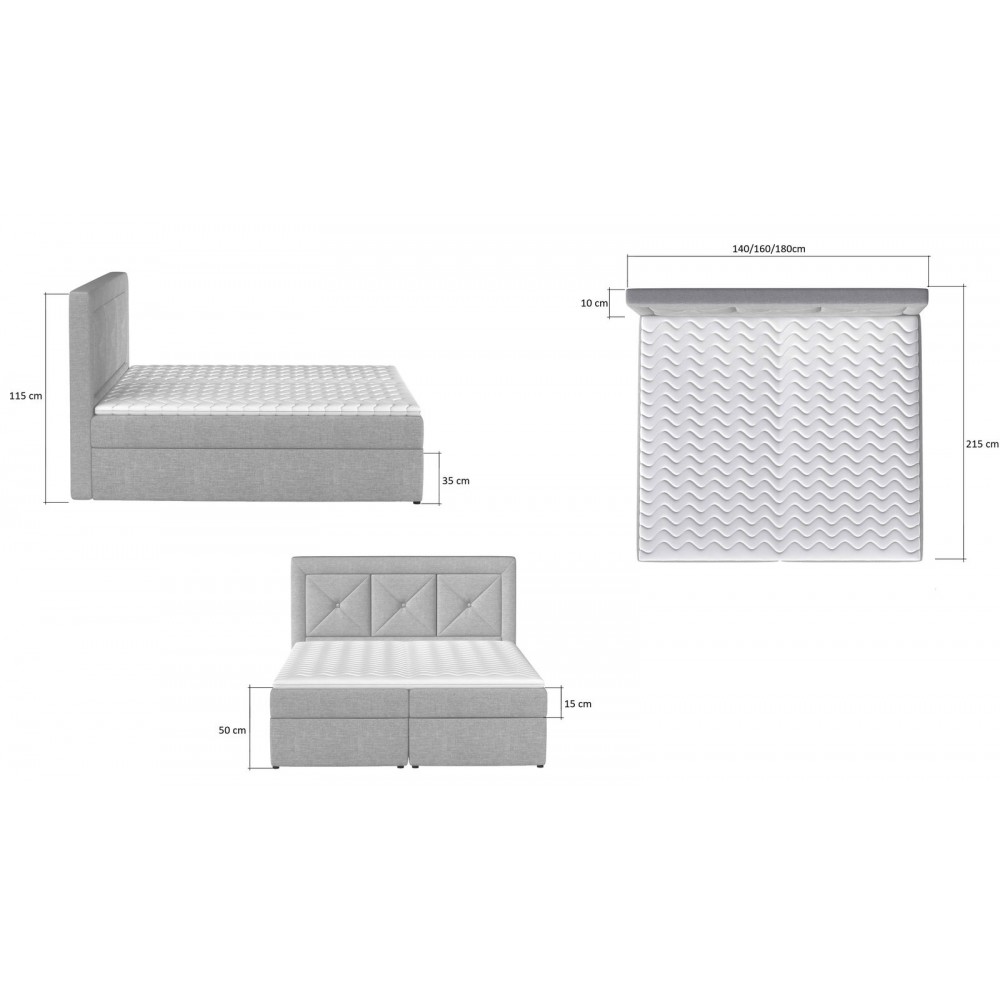 Επενδυμένο κρεβάτι Irma-180 x 200-Mporntw