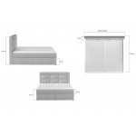 Επενδυμένο κρεβάτι Benson-Kafe Anoixto-160 x 200