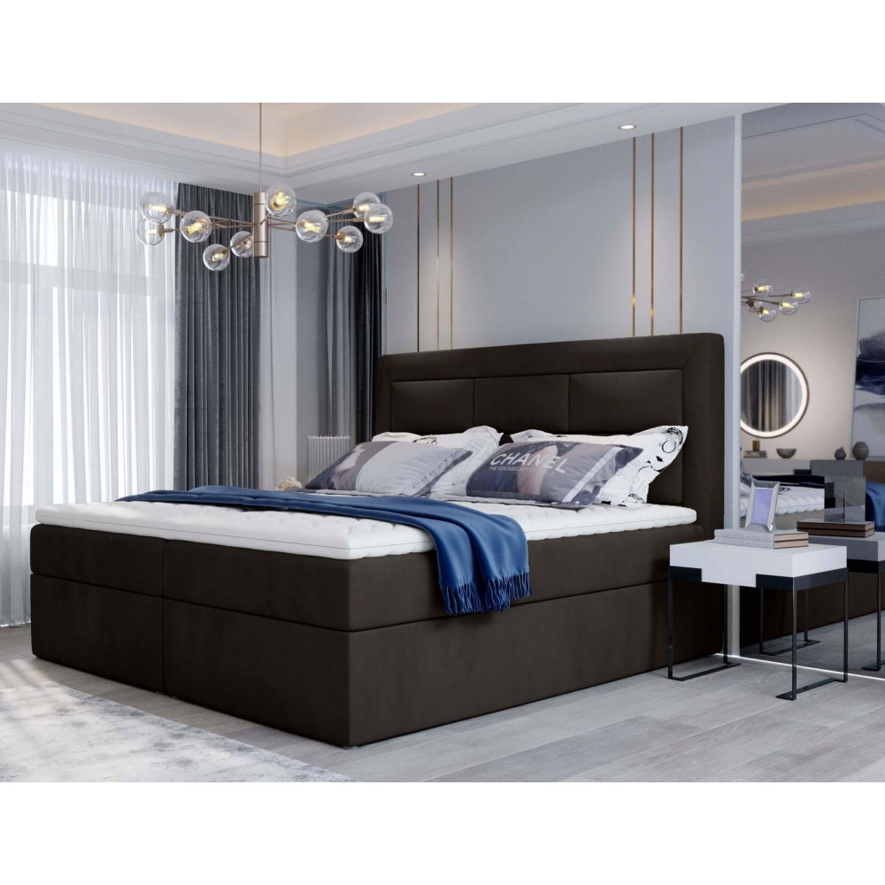 Επενδυμένο κρεβάτι Benson-Kafe Skouro-160 x 200