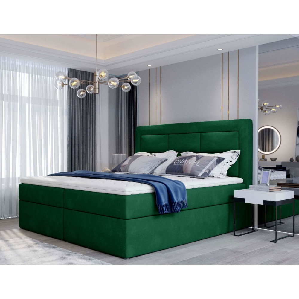 Επενδυμένο κρεβάτι Benson-Prasino-160 x 200