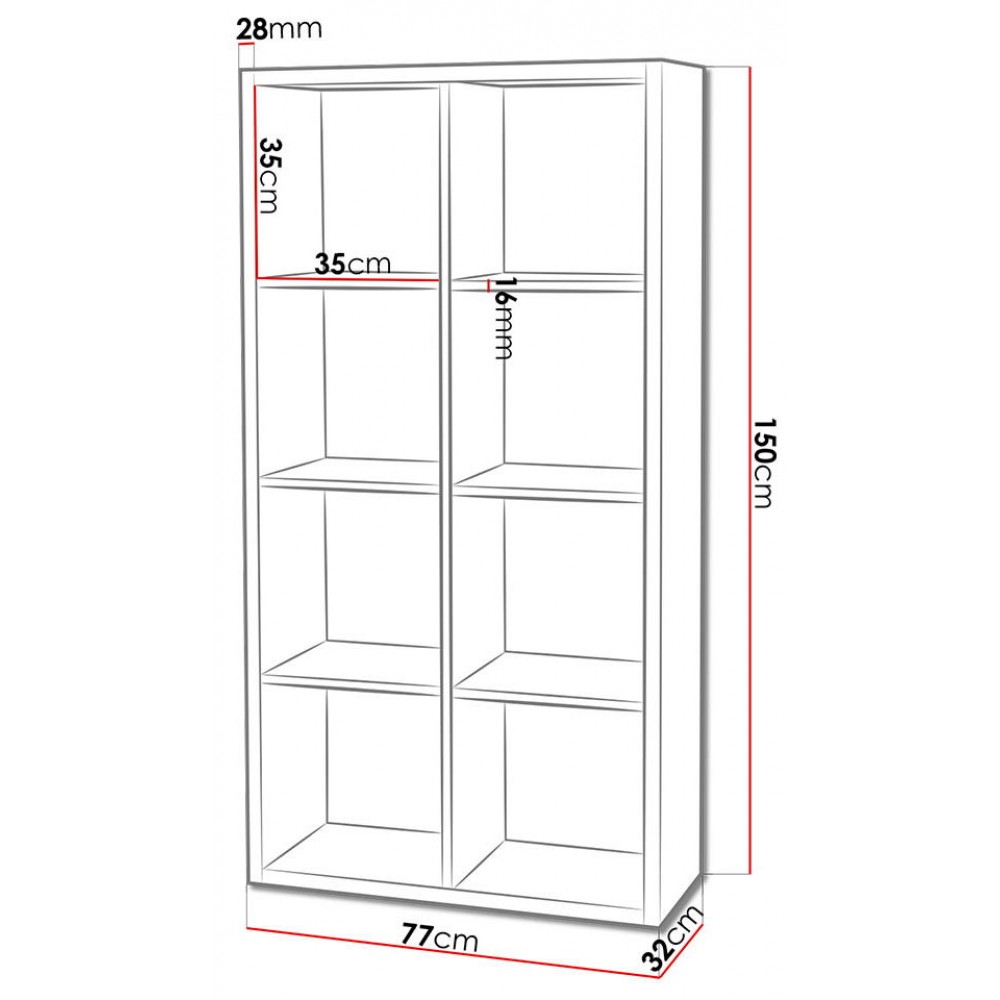 Βιβλιοθήκη Clever 8s-Λευκό