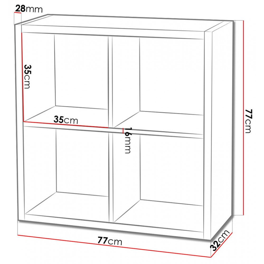 Βιβλιοθήκη Clever Cube-Λευκό