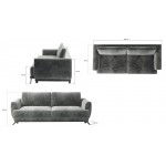Καναπές - Κρεβάτι Gisme-Prasino Skouro 250x95x90
