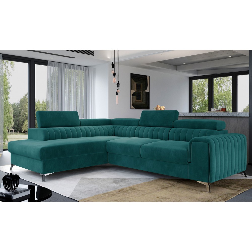 Γωνιακός καναπές Renesy-Petrol-Αριστερή