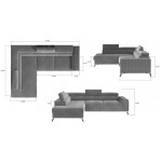 Γωνιακός καναπές Renesy-Petrol-Αριστερή