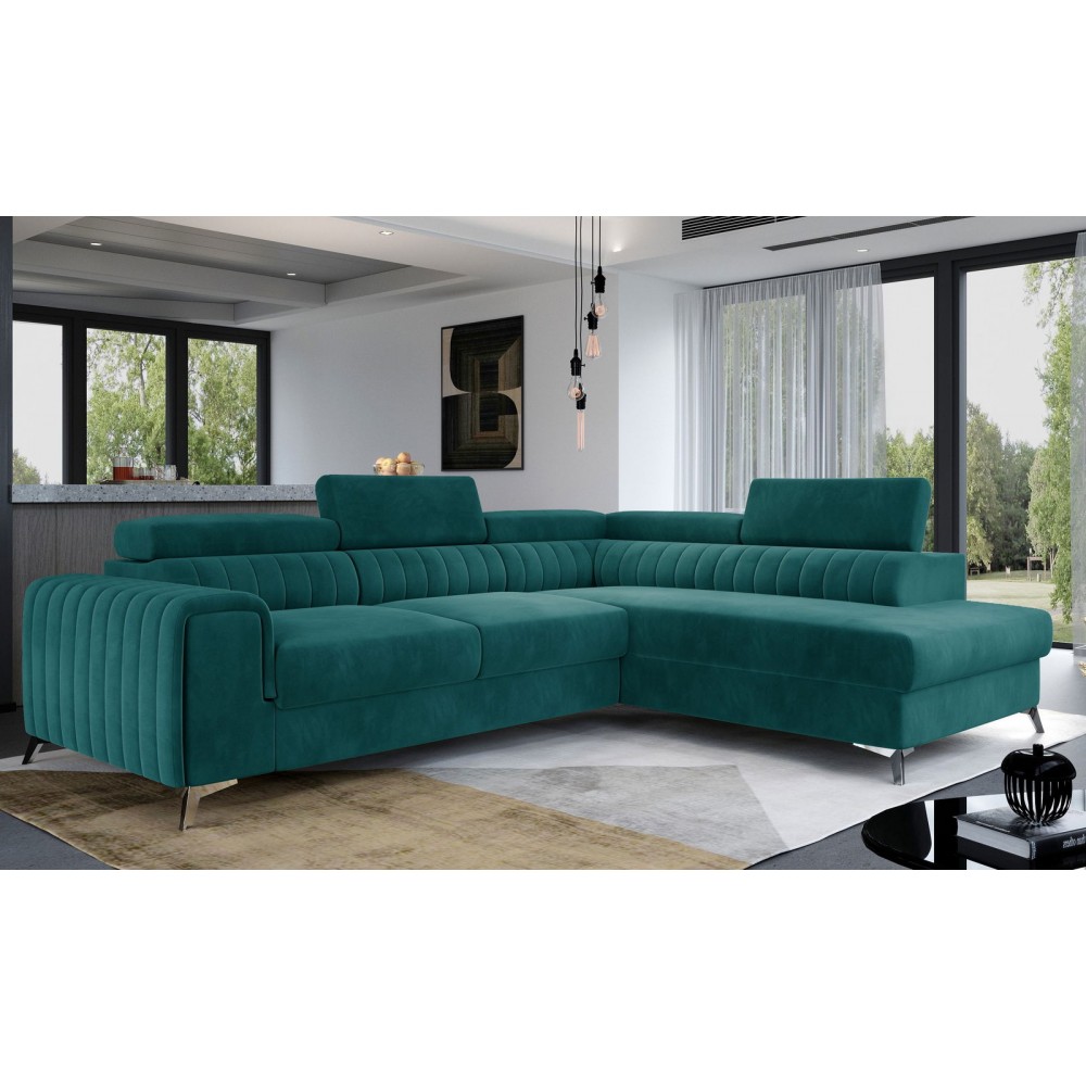 Γωνιακός καναπές Renesy-Petrol-Δεξιά