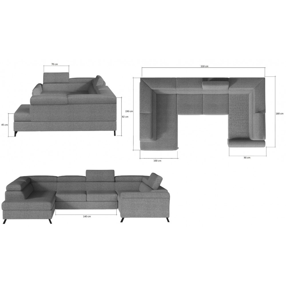 Γωνιακός καναπές Candia-Mporntw-Αριστερή