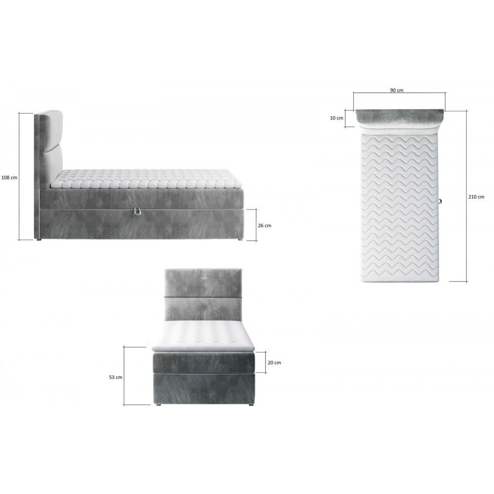 Επενδυμένο κρεβάτι Odette-Mpez