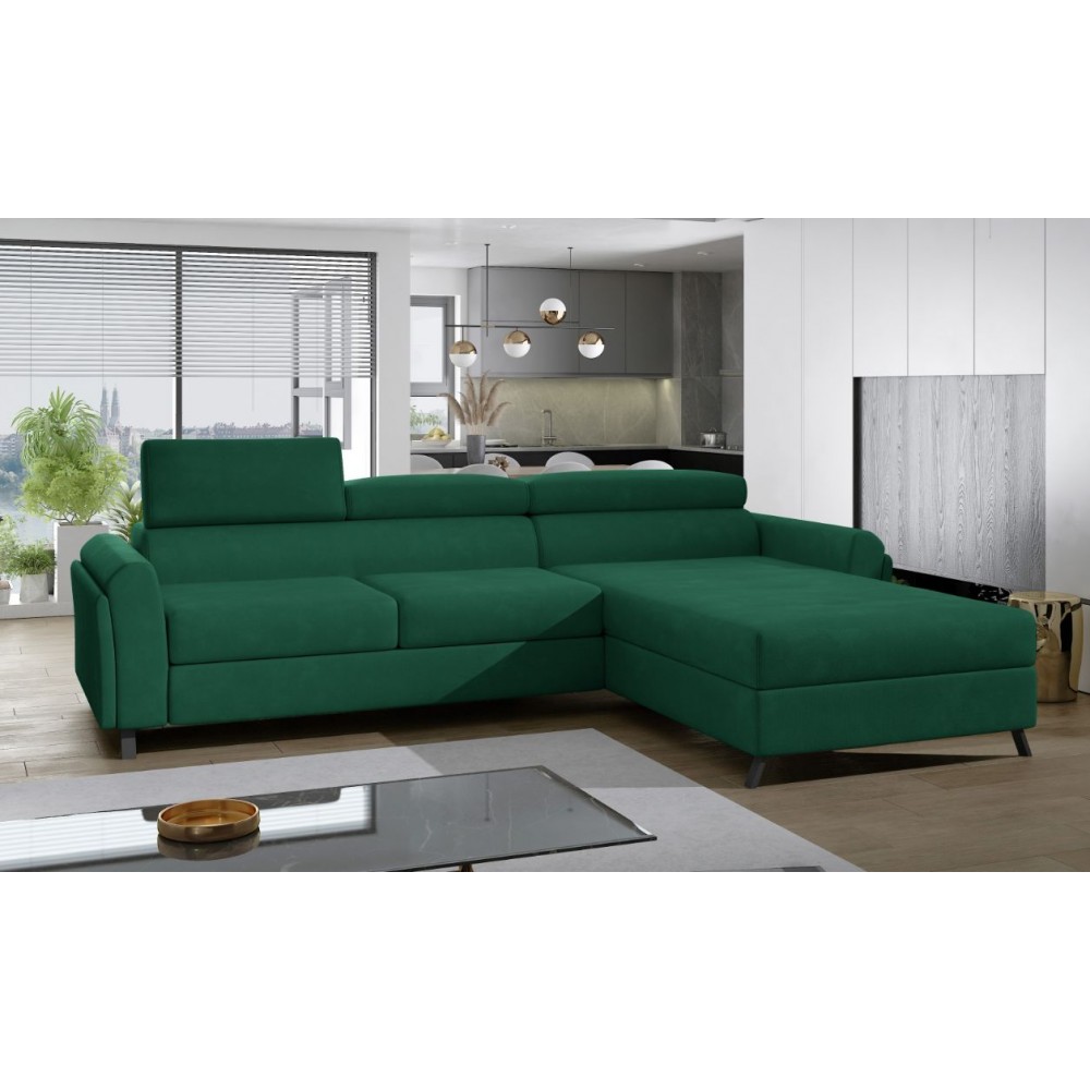 Γωνιακός καναπές Marietta-Prasino-Δεξιά