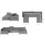 Γωνιακός καναπές Baikal-Roz-Αριστερή