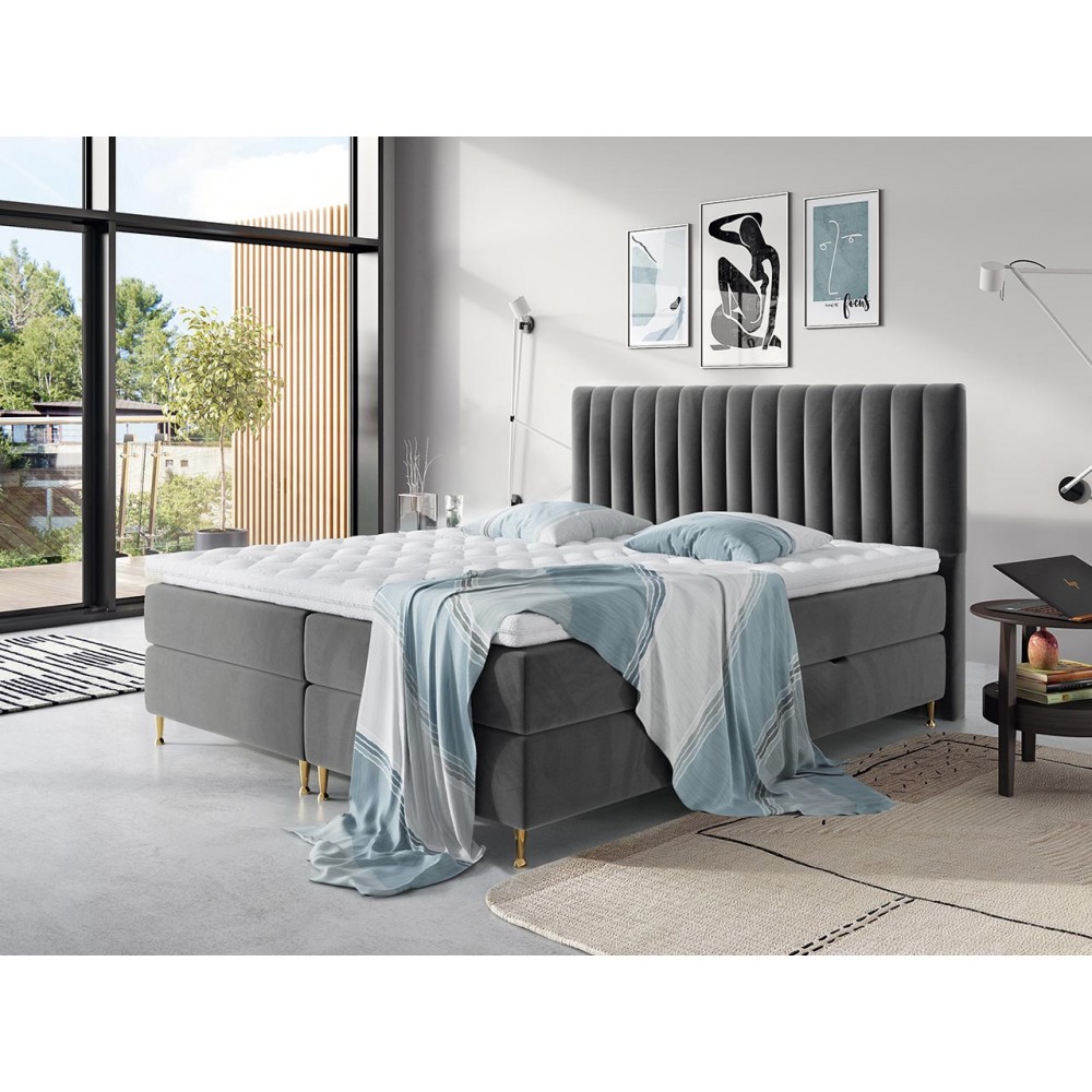 Επενδυμένο κρεβάτι Elegance-Gkri-160 x 200 εκ.