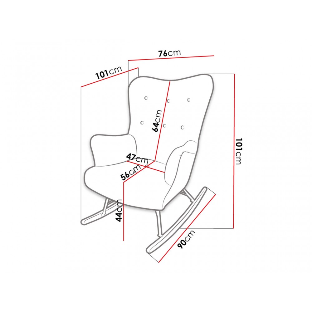 Κουνιστή πολυθρόνα Skandynavia II-Prasino