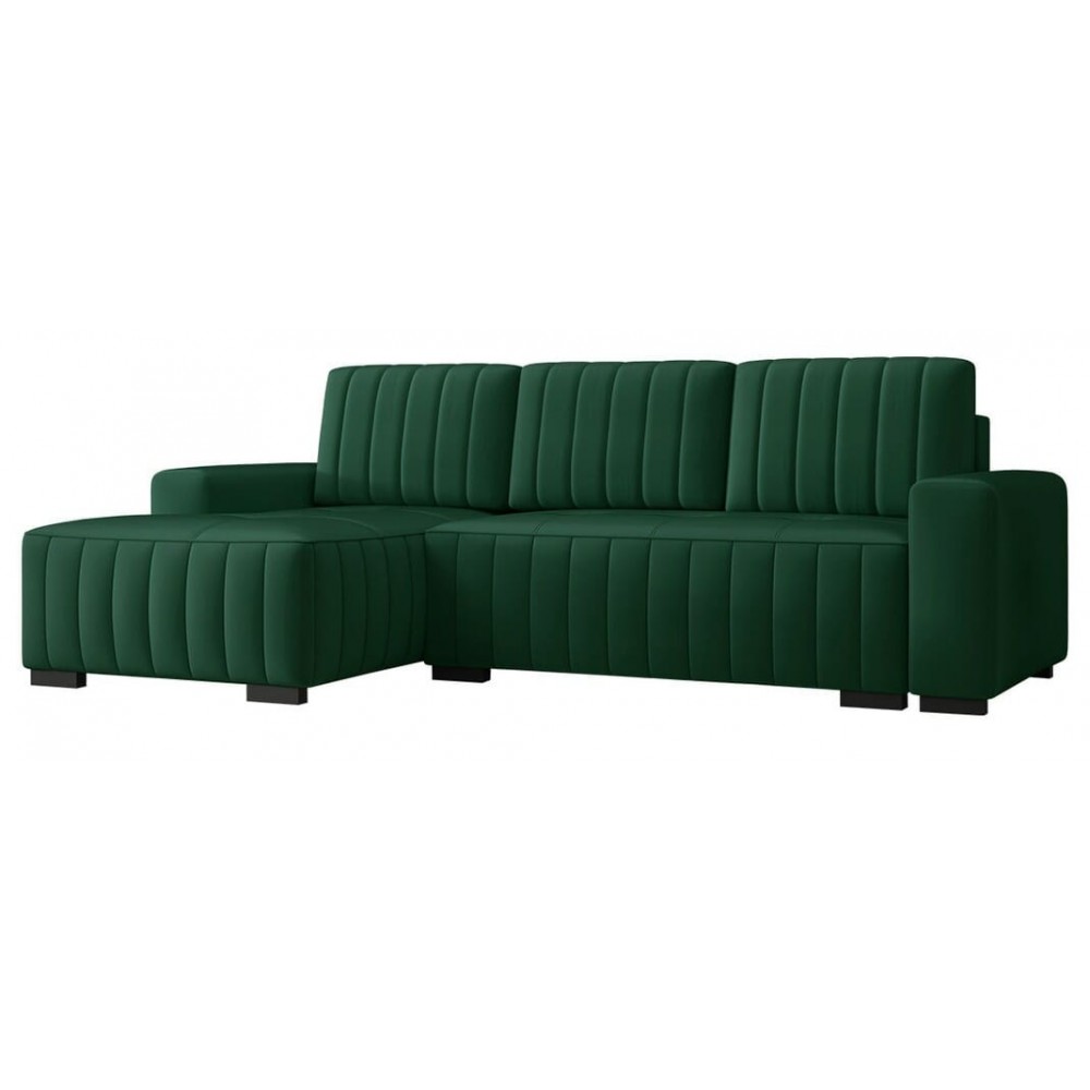 Γωνιακός καναπές Hugo-Prasino-Αριστερή