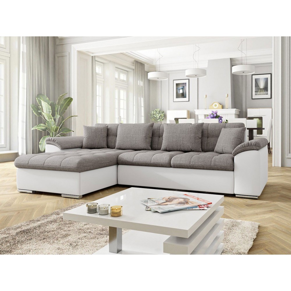 Γωνιακός καναπές Diana-Gkri anoixto - Gkri skouro-Αριστερή