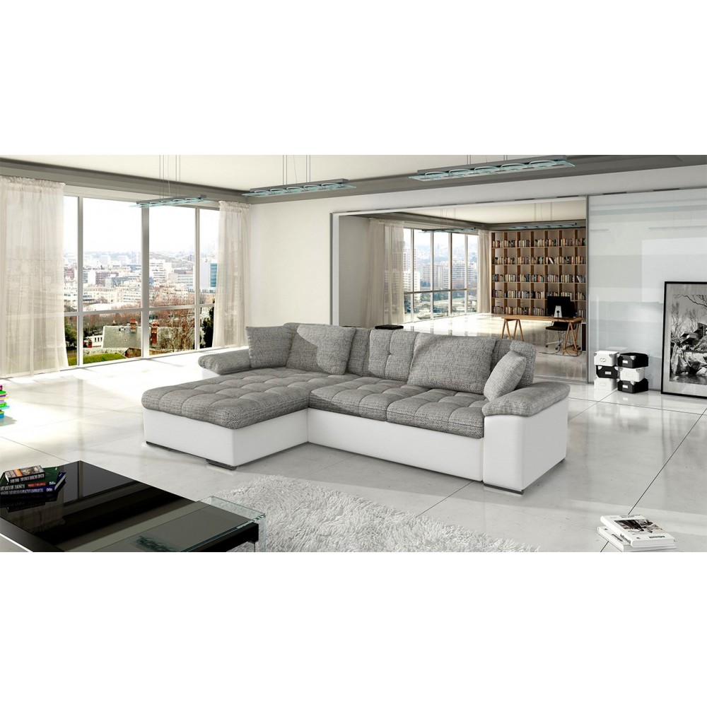 Γωνιακός καναπές Diana-Gkri anoixto - Gkri skouro-Αριστερή