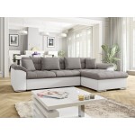 Γωνιακός καναπές Diana-Gkri anoixto - Gkri skouro-Δεξιά