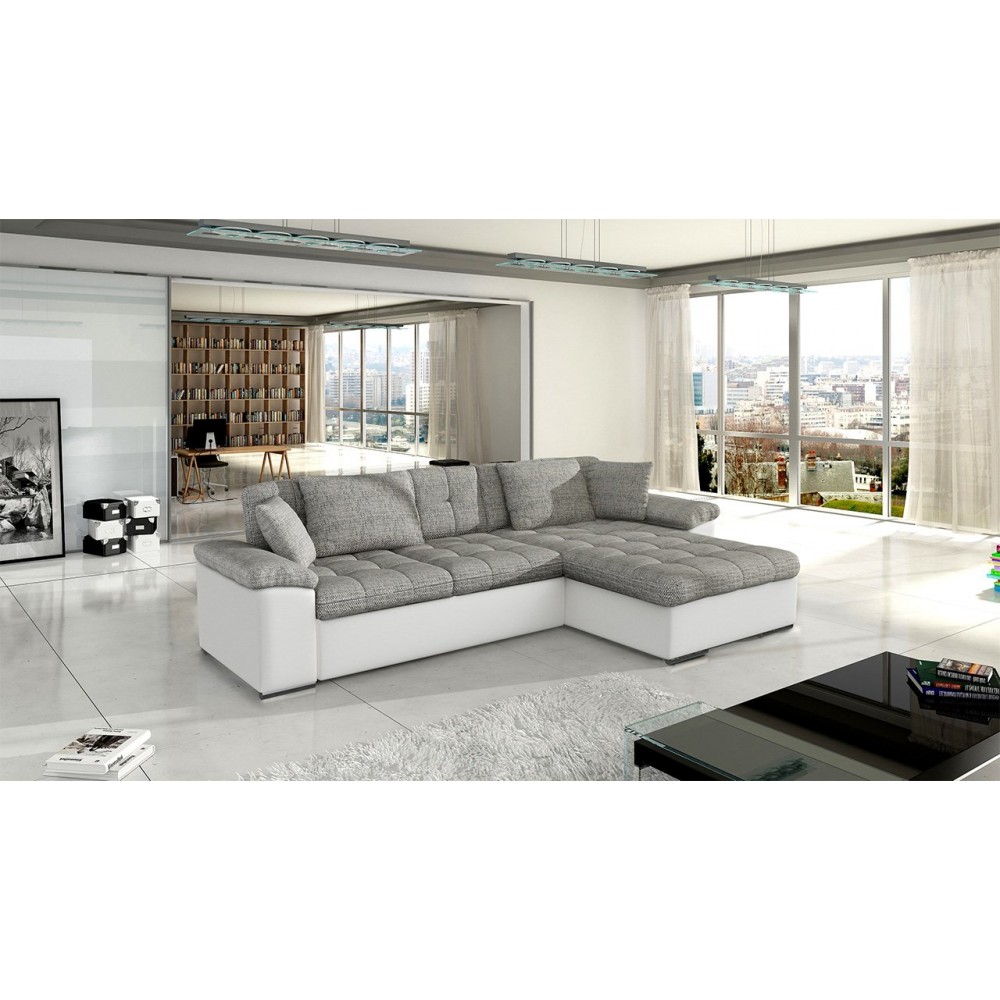 Γωνιακός καναπές Diana-Gkri anoixto - Gkri skouro-Δεξιά