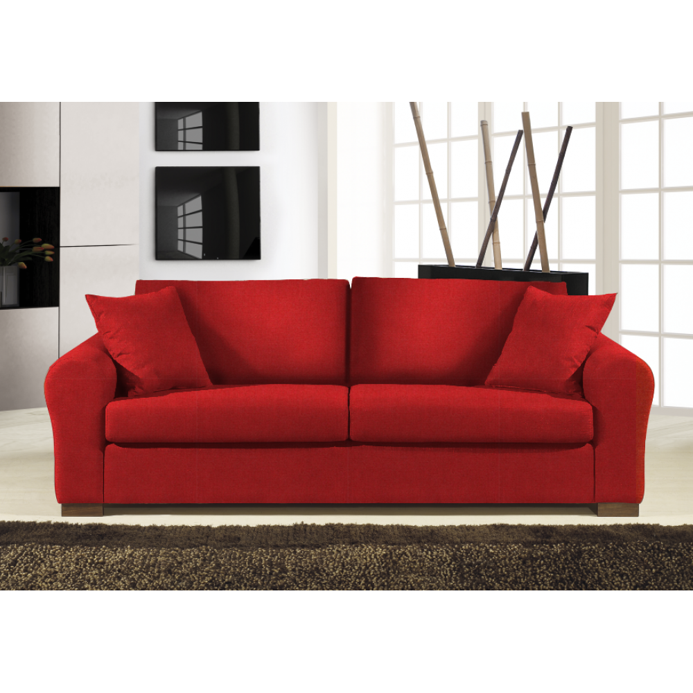 Καναπές Ορφέας Τριθέσιος-210φ 90β εκ.-Κόκκινο