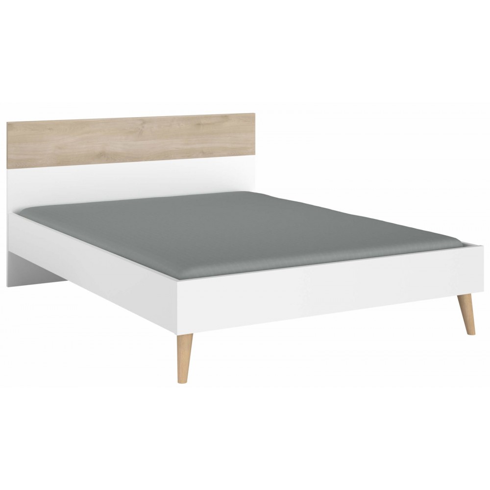 Κρεβάτι Randers-Φυσικό-Λευκό-140 x 190