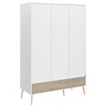 Ντουλάπα τρίφυλλη Randers-Φυσικό-Λευκό