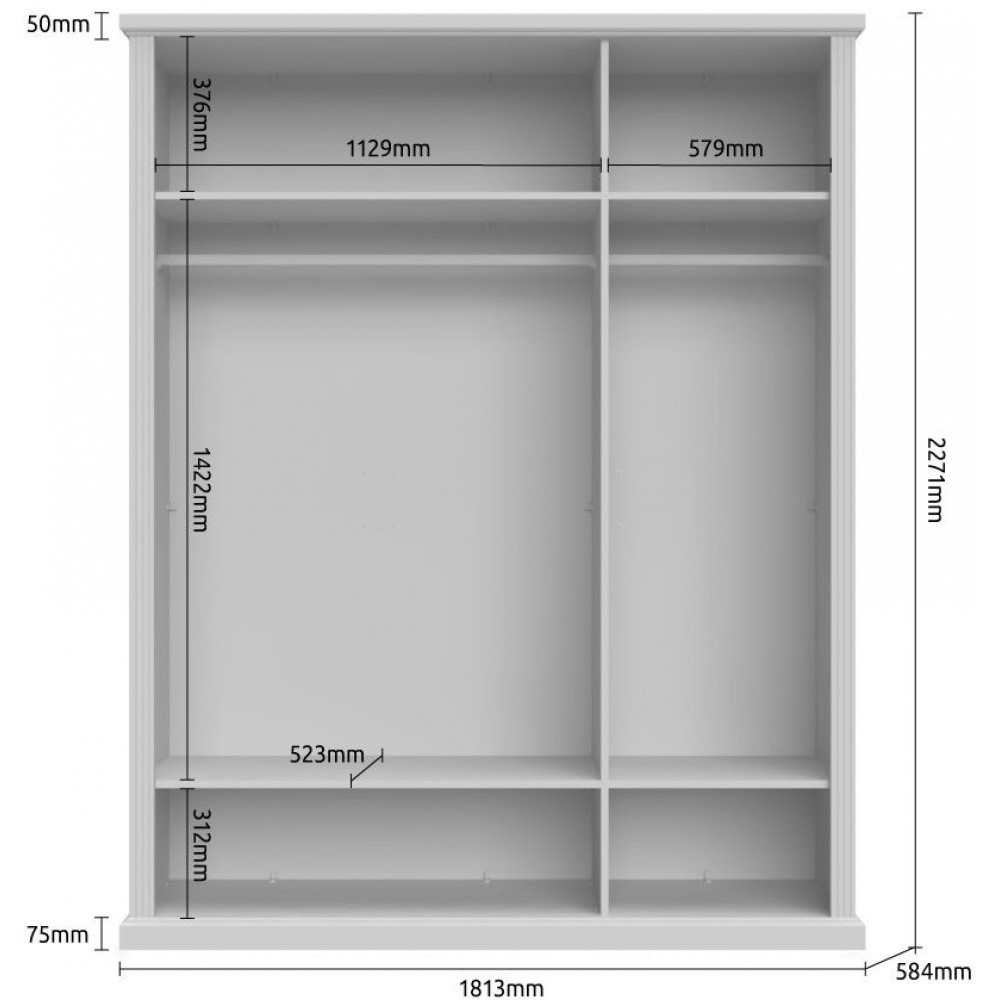 Ντουλάπα τρίφυλλη Tahoma 3D-Anthraki