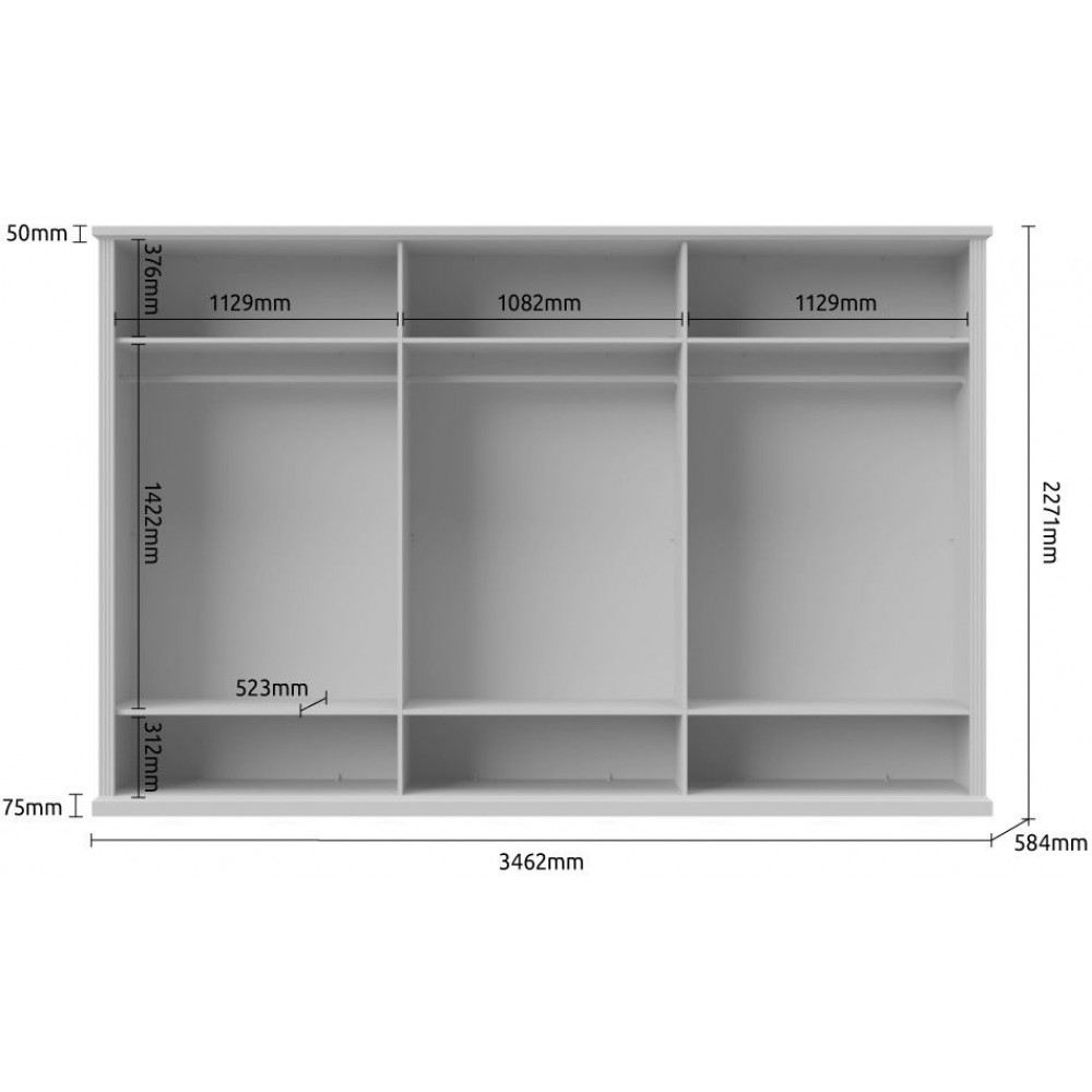 Ντουλάπα εξάφυλλη Tahoma 6D-Anthraki