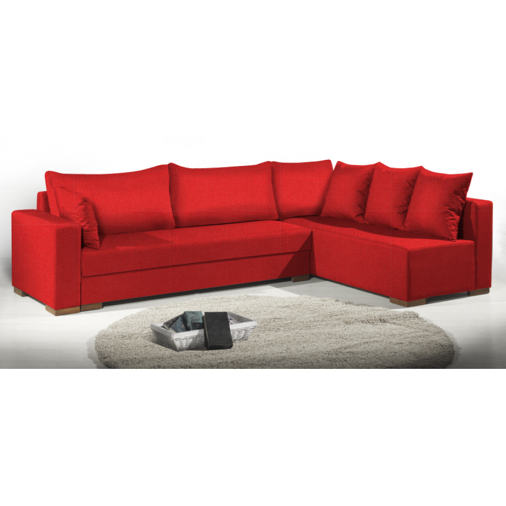 Γωνιακός καναπές Trendy-Αριστερή-265φ 165β εκ.-Κόκκινο