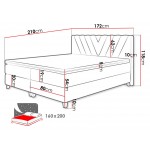 Επενδυμένο κρεβάτι Romantic-160 x 200 εκ.-Prasino Skouro