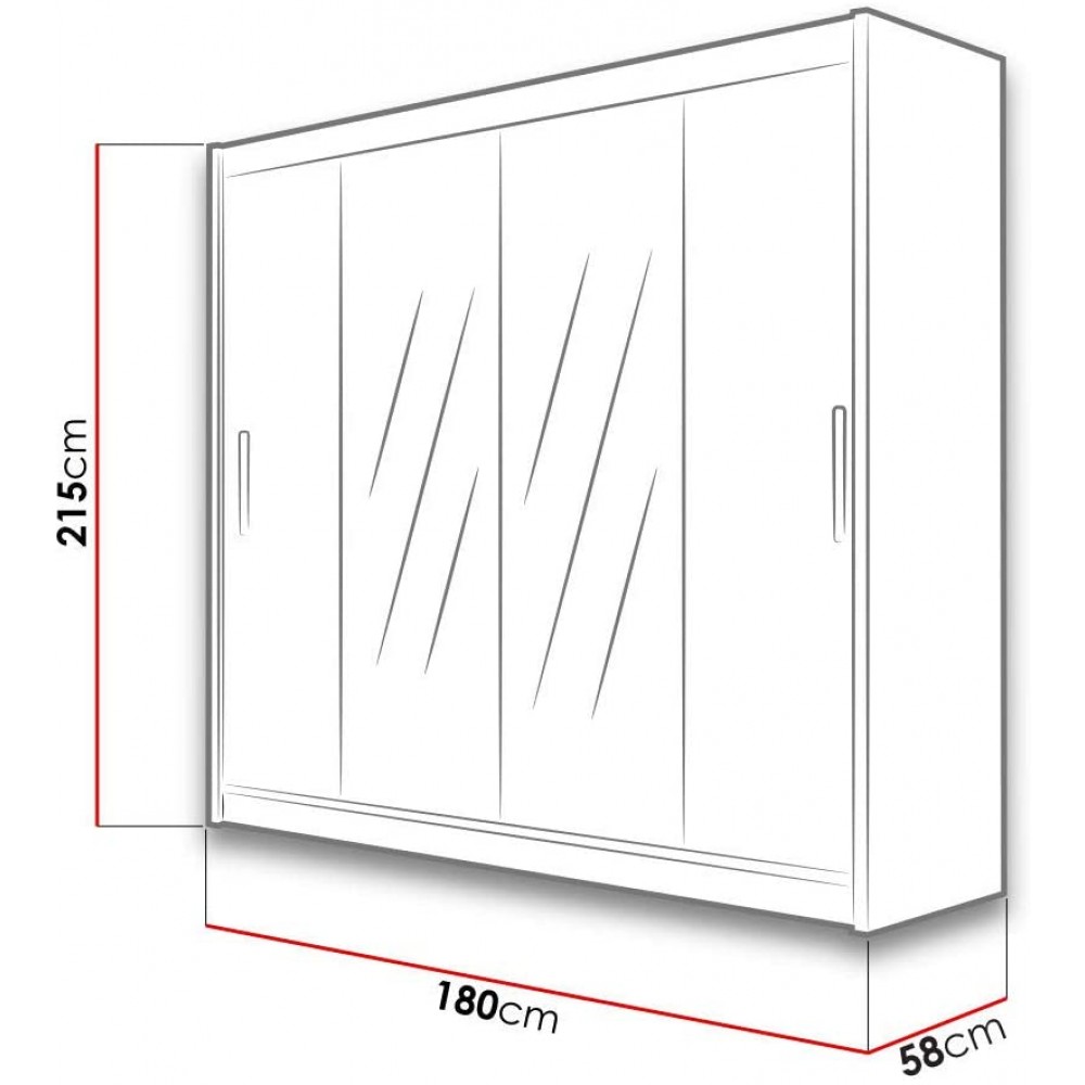 Ντουλάπα London II συρόμενη-Leuko