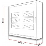 Ντουλάπα London III συρόμενη-Leuko